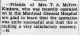 Newspaper Article - Adilla Johnston (Mrs. T.A. McIver)