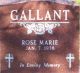 Headstone - Rose Marie Gallant